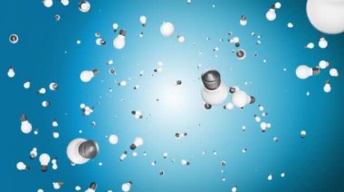 Yeşil döngü arkaplanındaki çoklu düşen ampullerin canlandırması