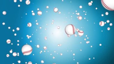 Bir sürü beysbol topu uçuruyorum. Yarasa ve top. Spor malzemeleri. Spor anlayışı,