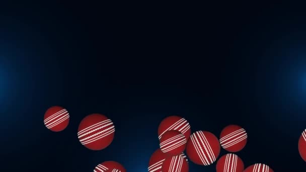 4K 3D-Loop-Animation eines roten Cricketballs, der sich in Zeitlupe auf einem Hintergrund mit grünem Bildschirm dreht. — Stockvideo