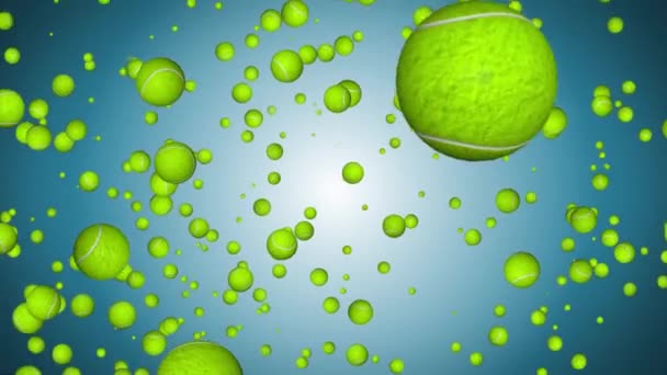 4K 3D Spinning and tracking Tennis ball. Ball games and sport. tennis balls Background ANimation. — Vídeos de Stock