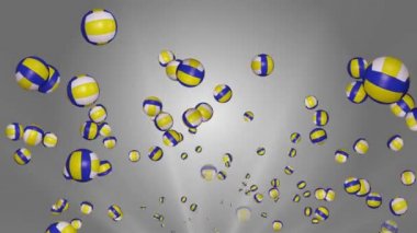 Yeşil ekranda dönen 3 boyutlu voleybol animasyonu.