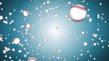Bir sürü beysbol topu uçuruyorum. Yarasa ve top. Spor malzemeleri. Spor anlayışı,