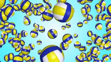 Voleybol dönüyor, pürüzsüz voleybol topu yeşil ekranda dönüyor..