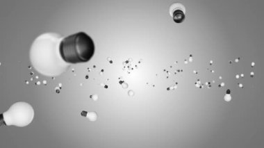 Yaratıcı Fikir Ampulü Düşünen Gerçekçi Lamba Döngüsü Arkaplan Canlandırması.