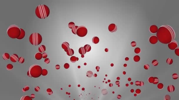 4K 3D loop animation of a red cricket ball spinning in slow motion on a green screen background. — Vídeos de Stock