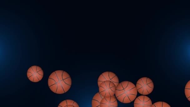 4K 3D basketbal točení na zelené obrazovce Animace pozadí, smyčka — Stock video