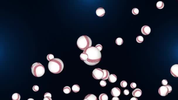 4K Baseball bollen kasta i rörelse på grön skärm. Loop fotboll 3d Animation. — Stockvideo