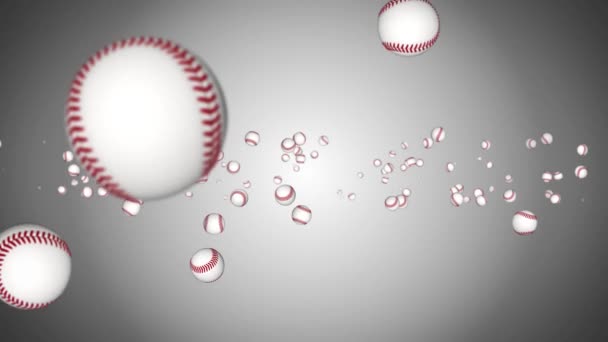 3D Sports baseball rotating on the green screen. Seamless loop. 4K Sports equipment — Vídeos de Stock