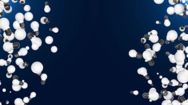 Yeşil döngü arkaplanındaki çoklu düşen ampullerin canlandırması