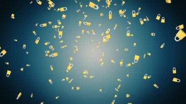 soyut kilit asma kilit dönen siber güvenlik bağlantı sistemi Döngü Canlandırma Arkaplanı.