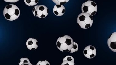 4K 3D animasyon futbol topu. Düşen yeşil ekran arkaplanında top döndürüldü.