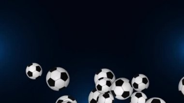 4K 3D Güzel Futbol Topları Yeşil Ekranda Yavaş Hareket. Futbol 3d Canlandırmaları.