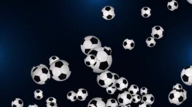 4K döner futbol topu yeşil arka planda izole edildi. Spor futbolu. Alfa Kanalı 3d.