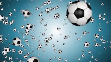 4K 3D animasyon futbol topu. Düşen yeşil ekran arkaplanında top döndürüldü.