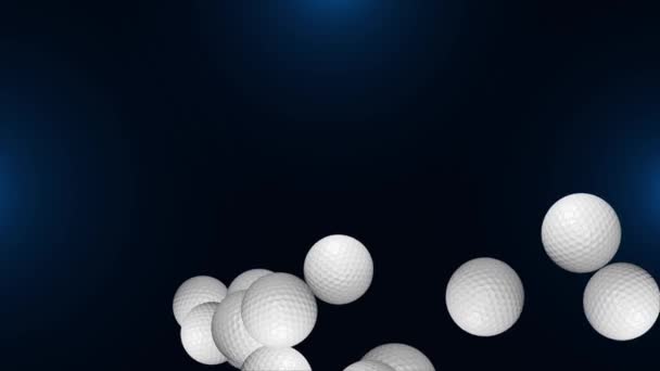 Golfový míček 4K otočený v pohybu na zelené obrazovce. Smyčka golfový míček 3D animace. — Stock video