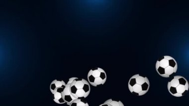 4K 3D Güzel Futbol Topları Yeşil Ekranda Yavaş Hareket. Futbol 3d Canlandırmaları.