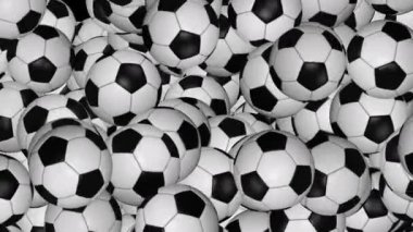 4K döner futbol topu yeşil arka planda izole edildi. Spor futbolu. Alfa Kanalı 3d.