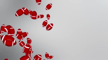 Amerikan futbolu yeşil ekranda dönüyor. Döngülü 3D animasyon. yarışma veya şampiyonluk