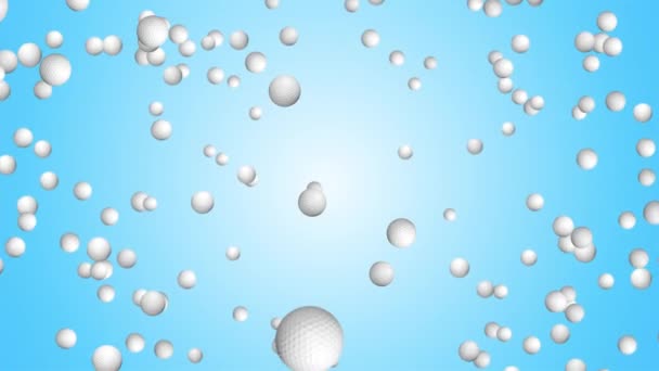 3D bola de golf realista girando La caída de la animación sobre fondo negro. campeonato nacional de concepto de golf — Vídeo de stock