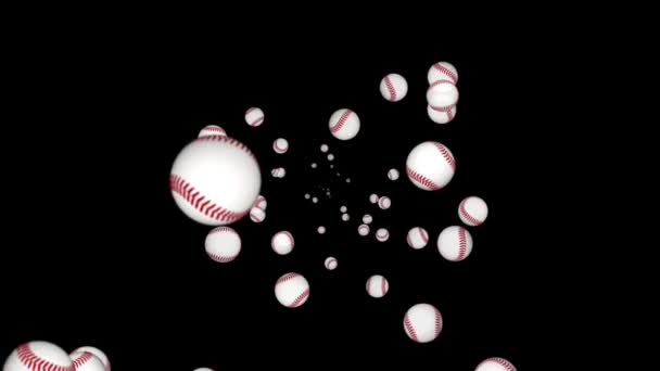 3D Sports béisbol girando en la pantalla verde. Lazo sin costuras. 4K Equipamiento deportivo — Vídeos de Stock