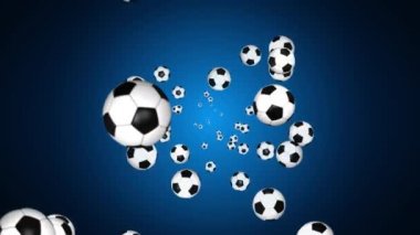 4K döner futbol topu yeşil arka planda izole edildi. Spor futbolu. Alfa Kanalı 3d.