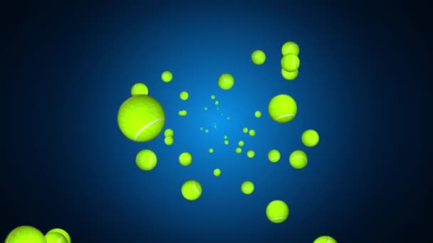 Tenisový míček hodit v pohybu na zelené obrazovce smyčka fotbalový míč 3D animace. Sport a zábava. — Stock video