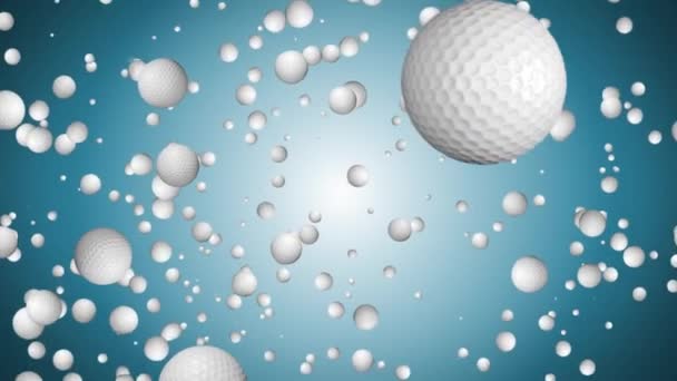 Pallina da golf 4K che ruota in movimento sullo schermo verde. Pallina da golf loop 3d Animazione. — Video Stock