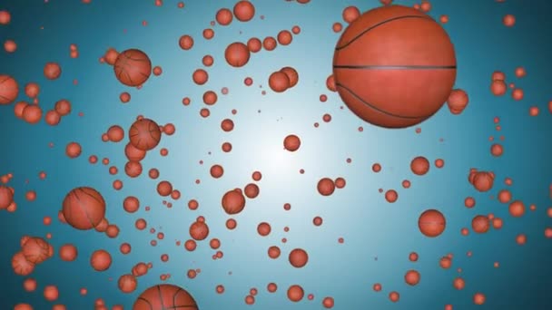 Balle de basket sur écran vert animation de la balle tournante 3D rendu 4K. Tournoi de basket — Video