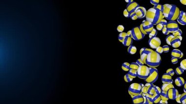 Yeşil ekranda dönen 3 boyutlu voleybol animasyonu.