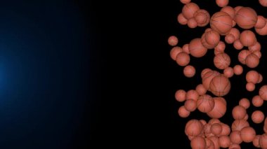 4K 3D basketbol topu yeşil ekran animasyon arka planı, döngü