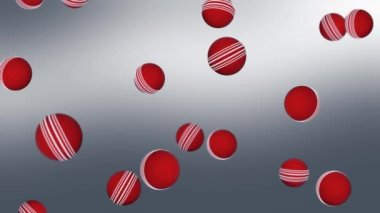 Siyah arka plan ve dolgu üzerine düşen kriket toplarının animasyonu. Kriket sopası duvar kağıdı, top oyunu, kriket topu