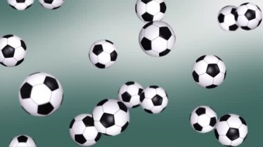 4K 3D animasyon futbol topu. Düşen yeşil ekran arkaplanında top döndürüldü.