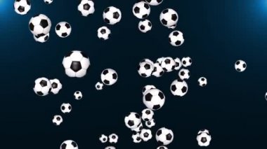4K 3D Güzel Futbol Topları Yeşil Ekranda Yavaş Hareket. Futbol 3d Canlandırmaları.