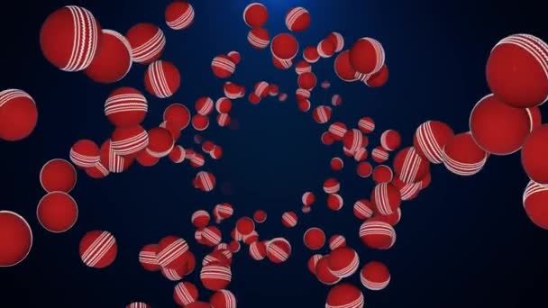 4K 3D loop animation μιας κόκκινης μπάλας του κρίκετ περιστρέφεται σε αργή κίνηση σε φόντο πράσινης οθόνης. — Αρχείο Βίντεο