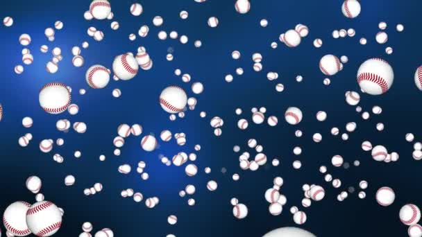 4K Baseball házet v pohybu na zelené obrazovce. Smyčka fotbalový míč 3D animace. — Stock video