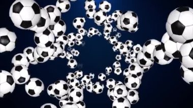 4K 3D animasyon futbol topu. Düşen yeşil ekran arkaplanında top döndürüldü.