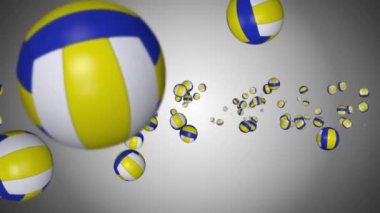 Yeşil ekranda dönen 3 boyutlu voleybol animasyonu.