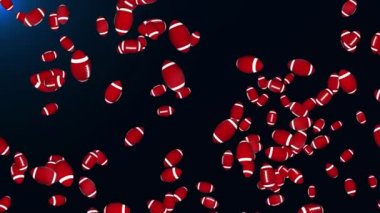 Amerikan futbolu yeşil ekranda dönüyor. Döngülü 3D animasyon. yarışma veya şampiyonluk
