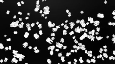 Gri döngü arka planında izole edilmiş diş telleri olan beyaz dişler. diş, diş