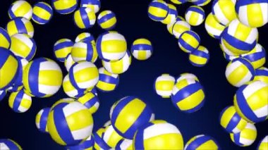 Voleybol dönüyor, pürüzsüz voleybol topu yeşil ekranda dönüyor..