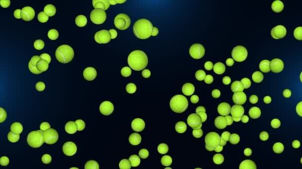 Теннисный мяч бросить в движение на зеленом экране петля футбольный мяч 3d анимации. Спорт и развлечения. — стоковое видео