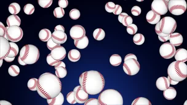 4K 3D baseball sport pętla zielony ekran tło — Wideo stockowe