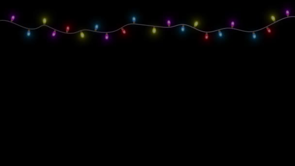 Bella Lampadina Stringa Lampeggiante Lampeggiante Luci Festa Allegre Luci Natale — Video Stock