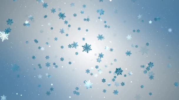 Resumen Navidad Invierno Copo Nieve Festivo Falling Sparkle Snow Flakes — Vídeo de stock