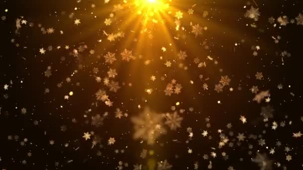 Karácsonyi Ünnepi Csodálatos Ragyogó Arany Részecskék Események Mint Születésnap Szilveszter — Stock videók