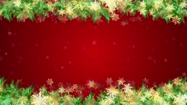 Nový Rok Vánoce2023 2024 Pozadí Zmrazené Větve Vánočního Stromku Zlaté — Stock video