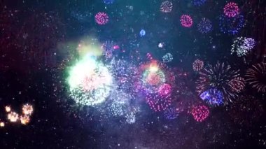 4 bin. Uzun zamandır parlayan havai fişekler gökyüzünü aydınlatıyor. Altın arka plan havai fişekleri. Gökyüzü Havai fişek Festivali 4 Temmuz 'da bağımsızlık gününü gösteriyor. Havai fişek kutlaması. Tatil, yeni yıl, Noel.
