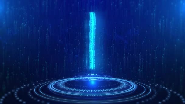 Texte Cyberespace Future Digital Technology Hologram Loop Concept Hologramme Numérique — Video