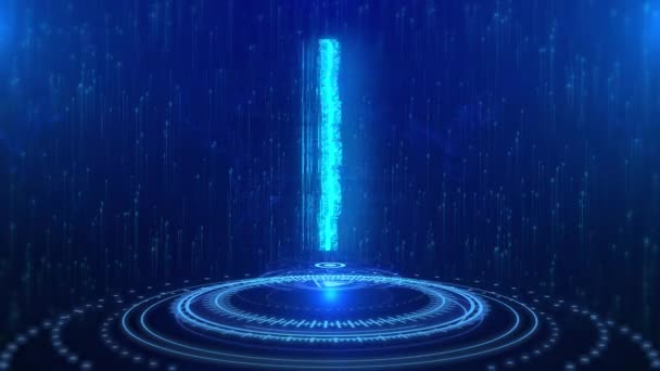 Sztuczna Inteligencja Tekst Cyberprzestrzeń Future Digital Technology Hologram Loop Concept — Wideo stockowe
