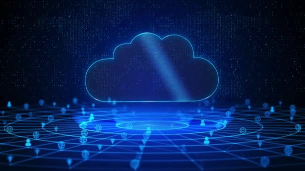 Cloud Text Future Technologie Numérique Cyber Space Deep Learning Background — Video